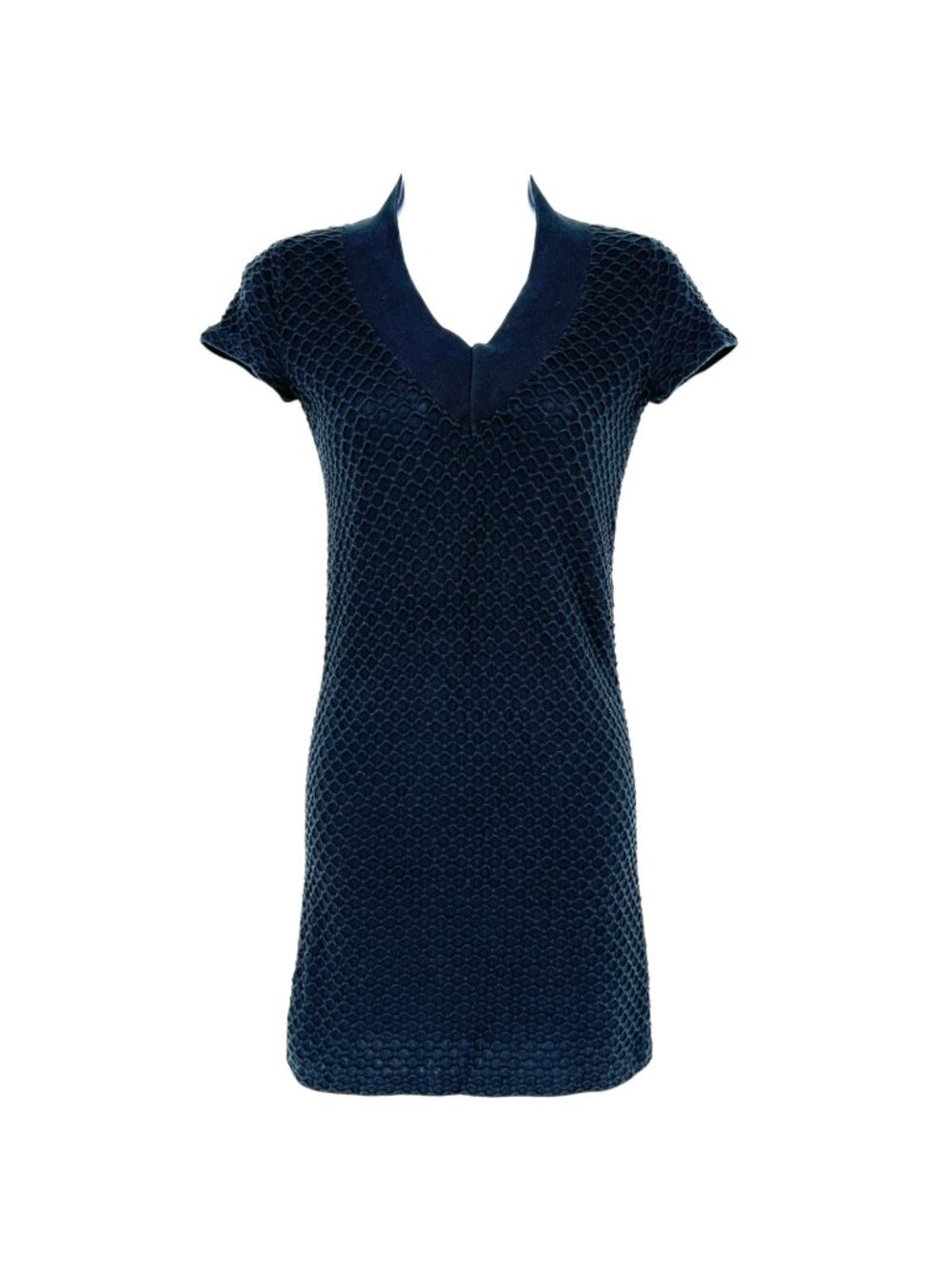 Armani Exchange Knit V-Neck Dress Short Sleeve Mini Avant-garde Size Small